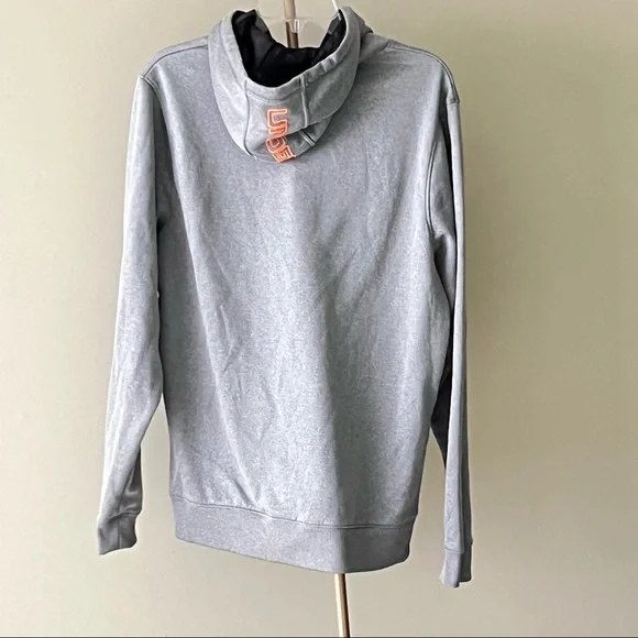 Under Armour Gray Orange Black Hoodie Sweatshirt Sz Medium - Picture 5 of 6
